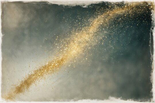 Ethereal Vintage Texture with Golden Sparkles Dust Trails and Subtle Vignette for Customized Expressions