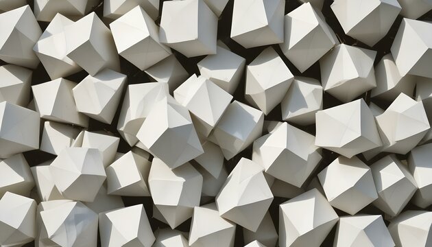 Geometría Abstracta con Texturas Naturales "Composición artística con figuras geométricas tridimensionales, como cubos y esferas, flotando en un espacio limpio y bien iluminado. Texturas inspirada