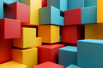 Naklejka premium 3D Abstract Cube Background