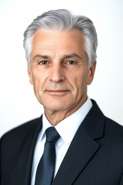 Senior Gesch&auml;ftsmann mit grauen Haaren und Anzug 