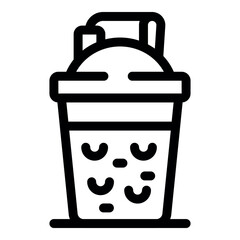 Plastic cup containing refreshing bubble tea, complete with straw and lid, showcasing visible boba pearls