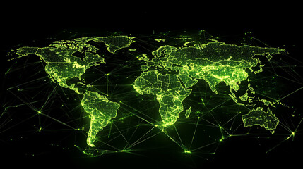 technology concept digital background featuring a world map, world map background with business network points, internet connected modern digital world map with glowing pixels.