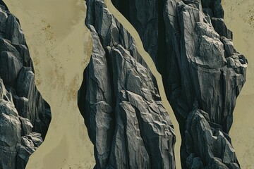 Erosion Inspired Rock Formation Design Featuring Seamless Jagged Texture and Natural Grunge Effect