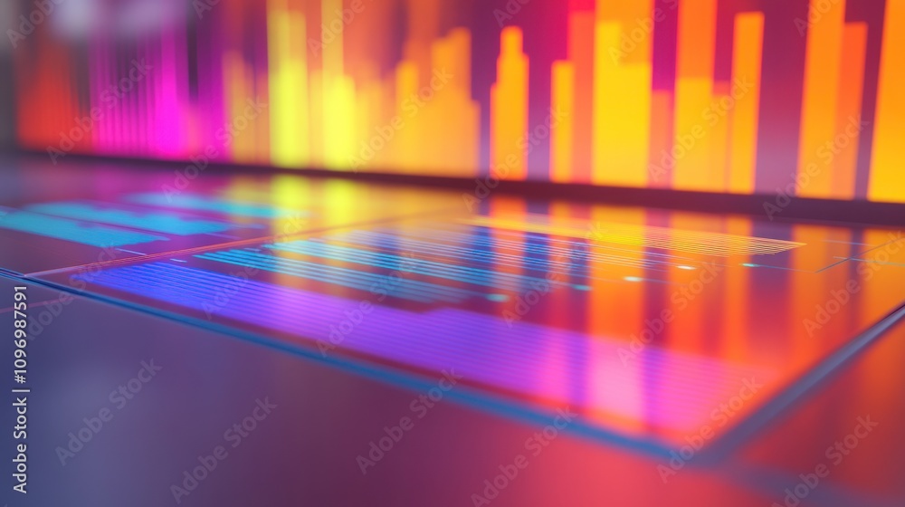 Aufkleber Abstract digital visualization with vibrant colors and graphical elements.