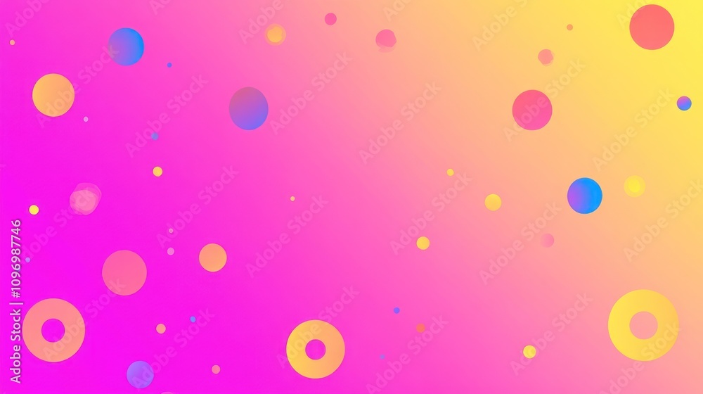 Aufkleber a vibrant gradient background with colorful circles, perfect for graphic design or digital art.