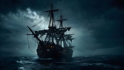 Fototapeta premium The image shows a large ship