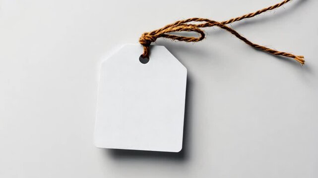 Simple blank tag on a neutral background ready for customization or labeling items
