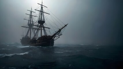 Fototapeta premium The image shows a large ship