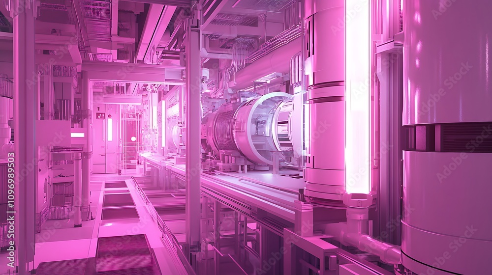 Poster a futuristic physics lab with digital interfaces for exploring the properties of exotic matter and h