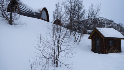 holiday house in the snow