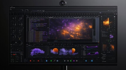 Explore breathtaking visuals and advanced software interfaces. This image showcases creative digital art and intricate data visualizations. Generative AI.