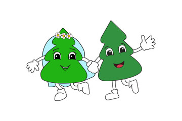 Wedding on the Christmas tree