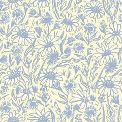 Whimsical daisy deamless pattern