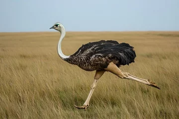  Running ostrich in the wild with focus on movement © Alexandr