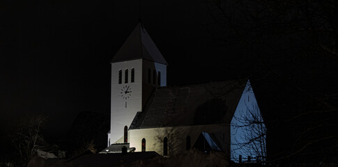 church in the night in the far north