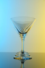 Empty glasses on table, color tone effect