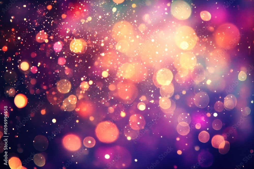 Poster A colorful, blurred background with bright bokeh lights creating a dreamy atmosphere.