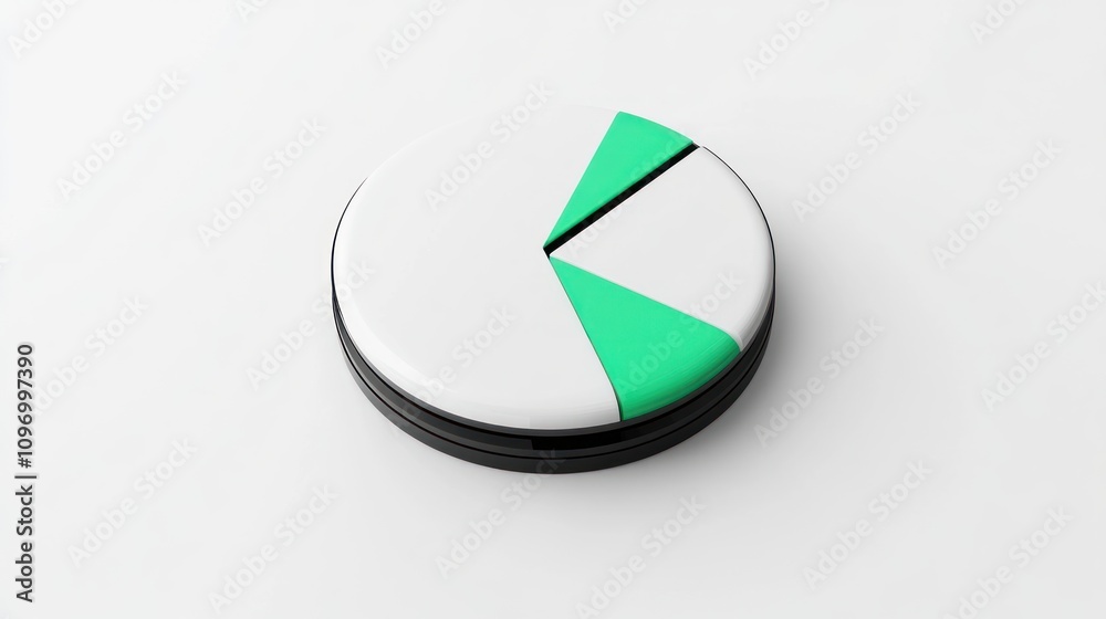 Poster A circular object with a green segment indicating a portion of a whole.