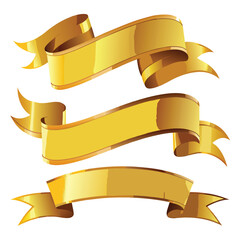 set of golden ribbons