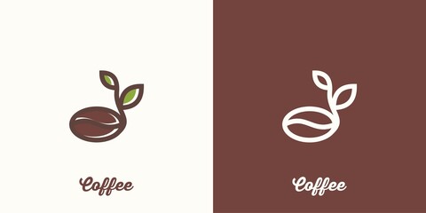 coffee sprouts logo Symbol Design Template.
