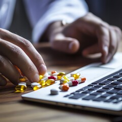 Fototapeta premium Buying medicine online.