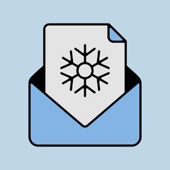 Envelope and card merry Christmas vector icon