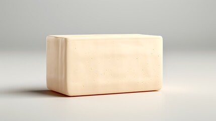 Cream Brick Isolated on a Plain Background
