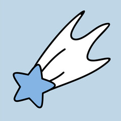 Falling star vector icon. Shooting star sign
