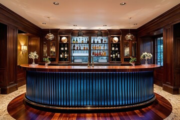 Chic Mahogany Countertop for Upscale Cocktail Bar and Restaurant Displays