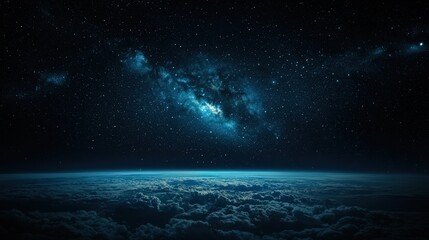 Serene Starry Sky with the Milky Way Above Earth