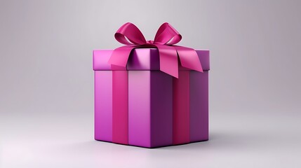 Obraz premium Magenta-Colored Gift Box Isolated on Plain Background 