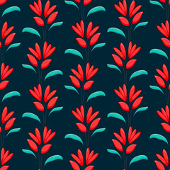 Seamless pattern of decorative flowers. Vector stock illustration eps10.  Adobe Illustrator Artwork