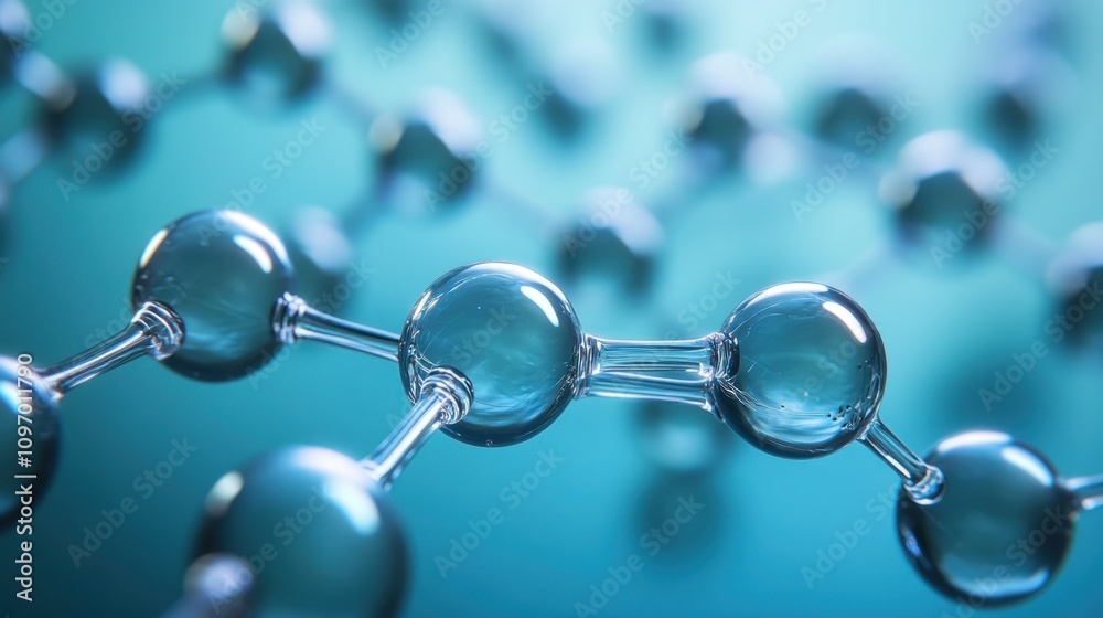 Aufkleber Close-up of molecular structures representing scientific concepts in chemistry.