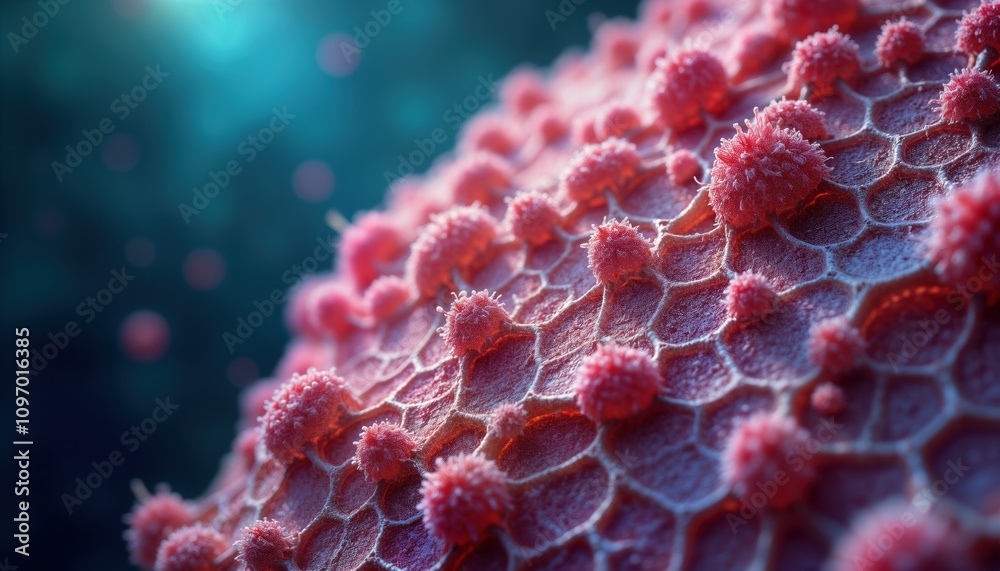 Poster microscopic adipose tissue section. intricate extracellular matrix network supports adipocytes. huma
