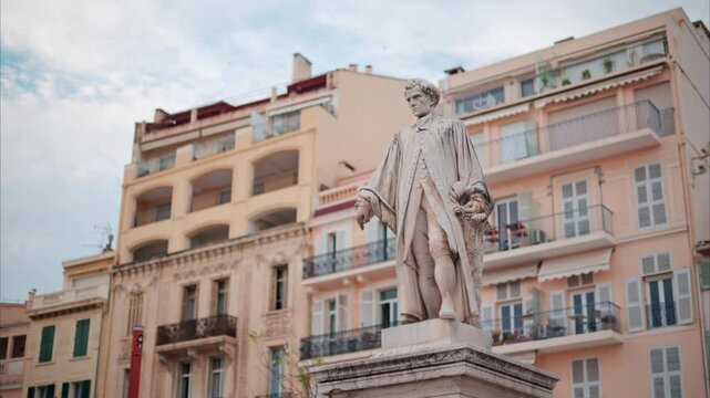 The Statue of Lord Brougham memorial in daylight, Cannes, France