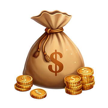 recommend clip art: Bag with money gold coins currency finance wealth business coin banking gold savings illustration full icon investment money sparse stack success vertical dollar dollar sign