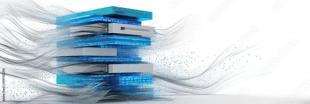 Aufkleber Abstract representation of data storage with flowing elements suggesting speed and efficiency.