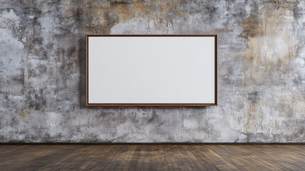 Blank Canvas Mockup  Rustic Wall  Wooden Frame  Interior Design