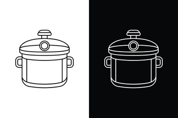 Pressure cooker icon vector on White Background Vector Art Illustration on white background.