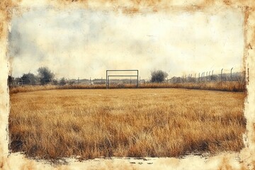 Overgrown Abandoned Football Field Goalpost