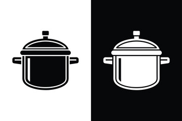 Pressure cooker icon vector on White Background Vector Art Illustration on white background.
