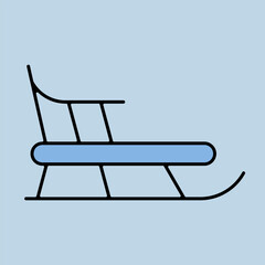 Winter sled vector icon. Winter sign