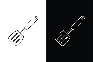 Spatula and Grill fork tool icon vector on White Background Vector Art Illustration on white background.