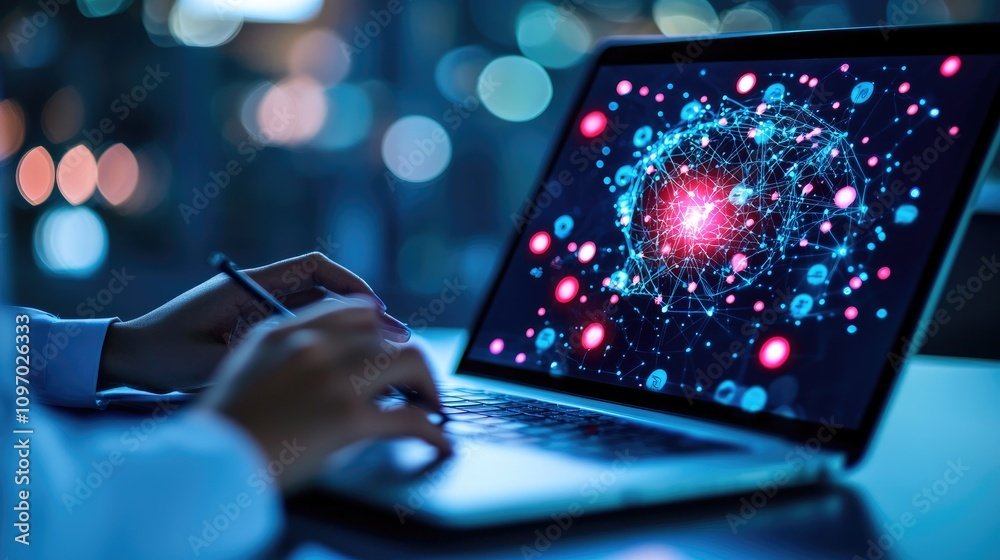 Poster digital concept of artificial intelligence and data science