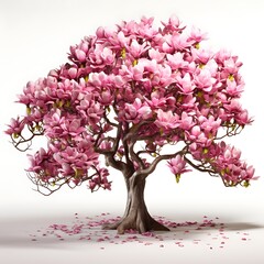 Obraz premium Magnolia Tree Isolated on a Plain Background 