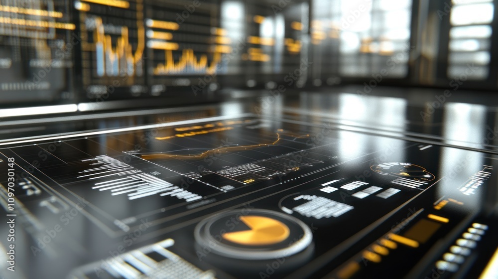 Leinwandbilder a sleek digital dashboard displaying data analytics and visualizations.