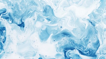 Obraz premium Abstract Blue Swirls And Bubbles Fluid Art Painting