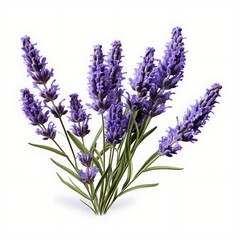 Obraz premium Lavender Plant Isolated on a Plain Background 