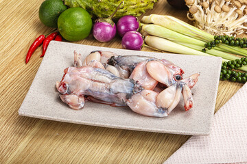 Delicous fresh raw uncooked frog