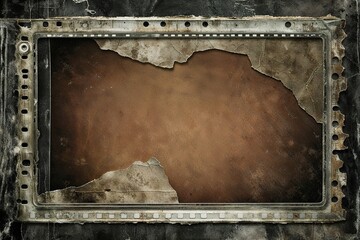 Vintage Grunge Film Background Frame with Aged Texture and Decayed Effect